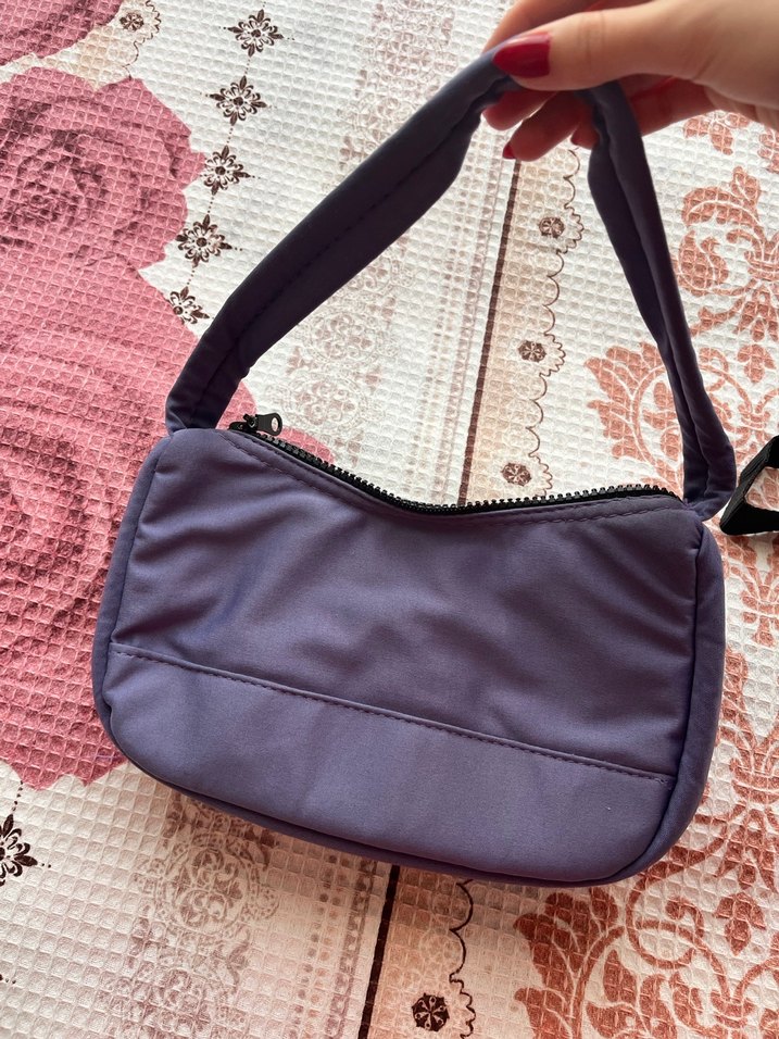 Mor Fermuarlı Kadın Omuz Çantası - Görsel 2