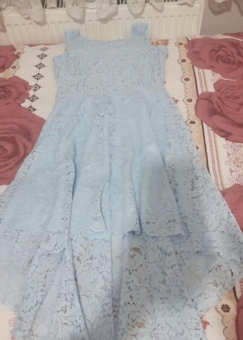 Mavi Dantel Mini Abiye Elbise - Görsel 2