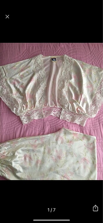 saten vintage pijama takımı