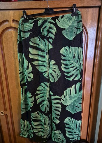 Kadın Haki Bohem Salaş Desenli Pantolon - Görsel 2