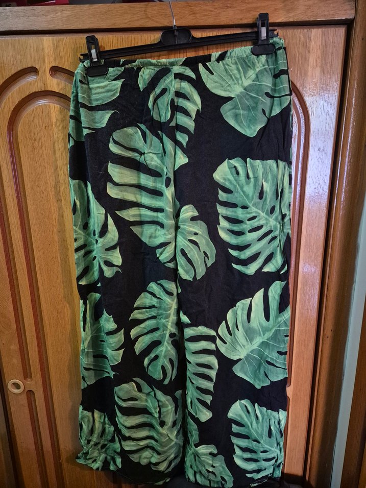 Kadın Haki Bohem Salaş Desenli Pantolon - Görsel 2