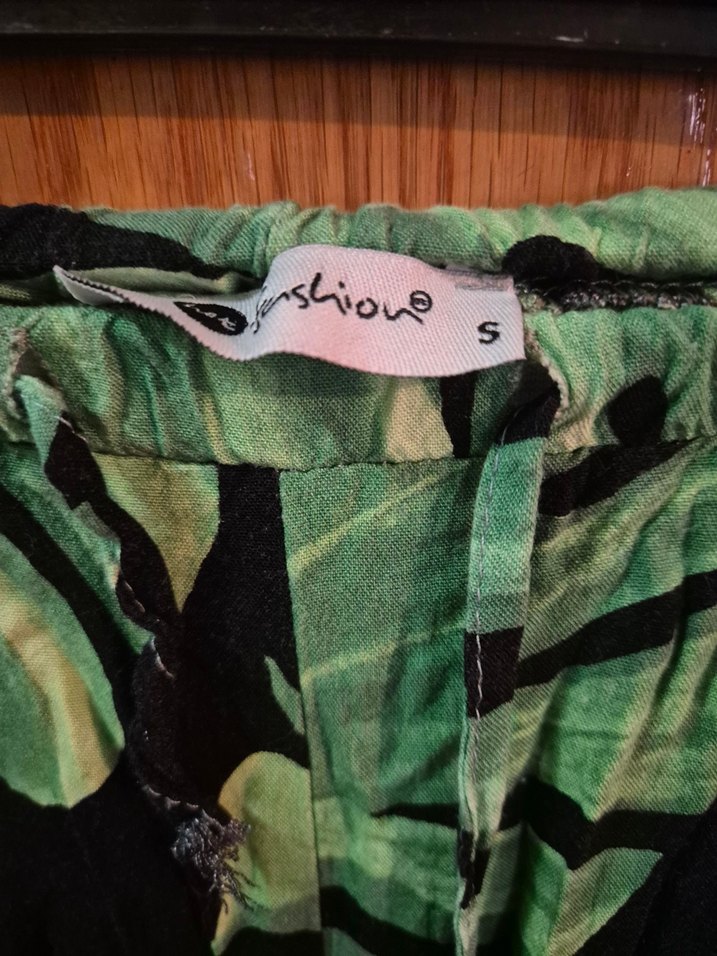 Kadın Haki Bohem Salaş Desenli Pantolon - Görsel 3