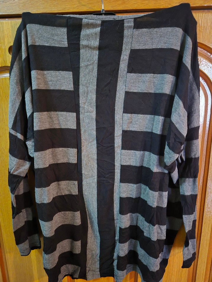 Gri Çizgili Bohem bluz - Görsel 2