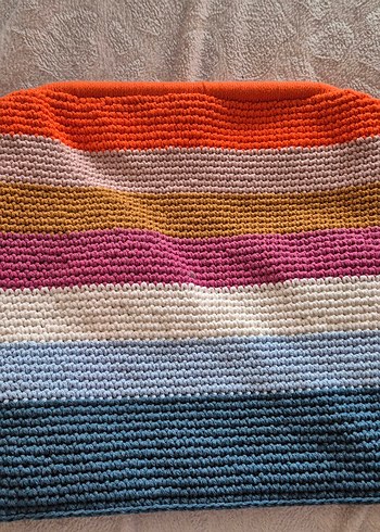 Çok Renkli Desenli örgü el çantası - Görsel 4