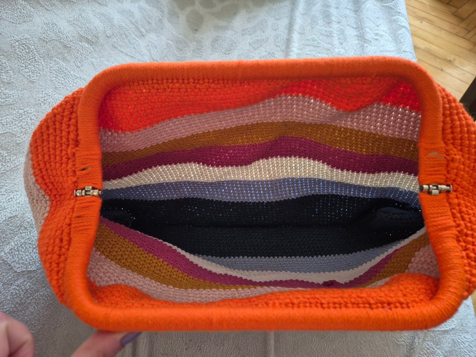 Çok Renkli Desenli örgü el çantası - Görsel 2