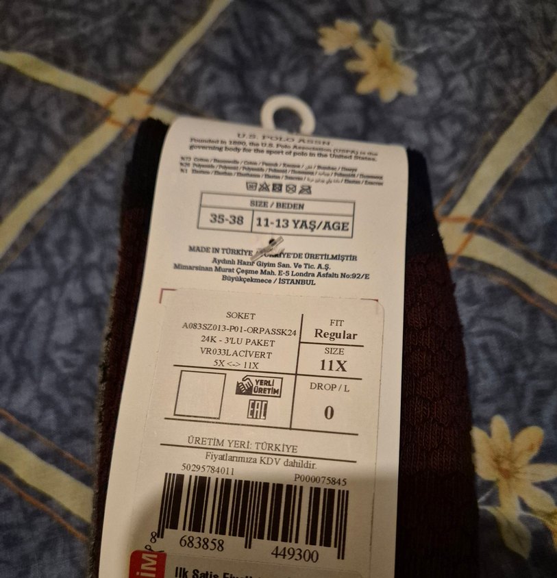 U.S. Polo Assn. cocuk Desenli Çorap 3 cift - Görsel 2