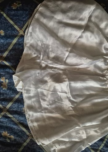 Parlak Beyaz saten baybydoll - Görsel 4