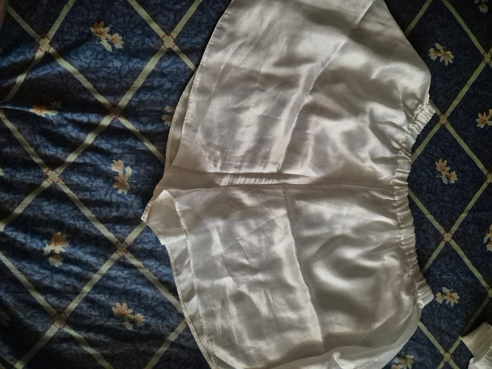 Parlak Beyaz saten baybydoll - Görsel 5