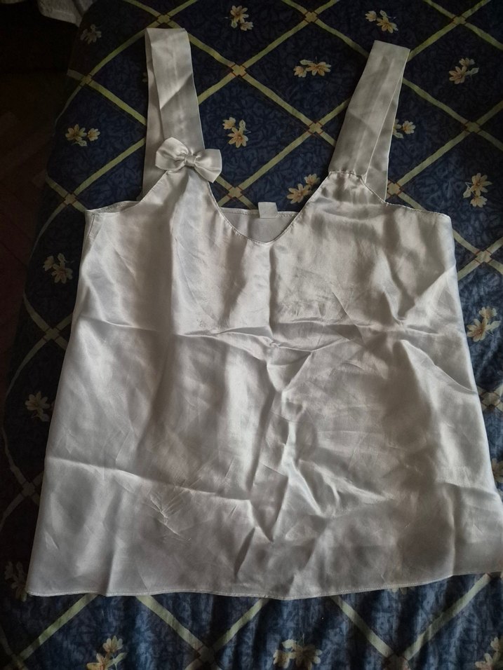 Parlak Beyaz saten baybydoll - Görsel 2