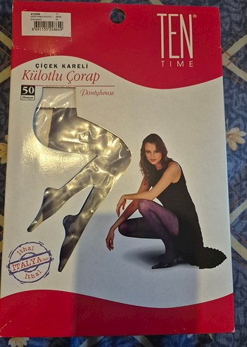 TEN TIME Mor Desenli Külotlu Çorap