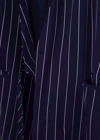 Lacivert Çizgili Kadın Blazer ceket - Görsel 5