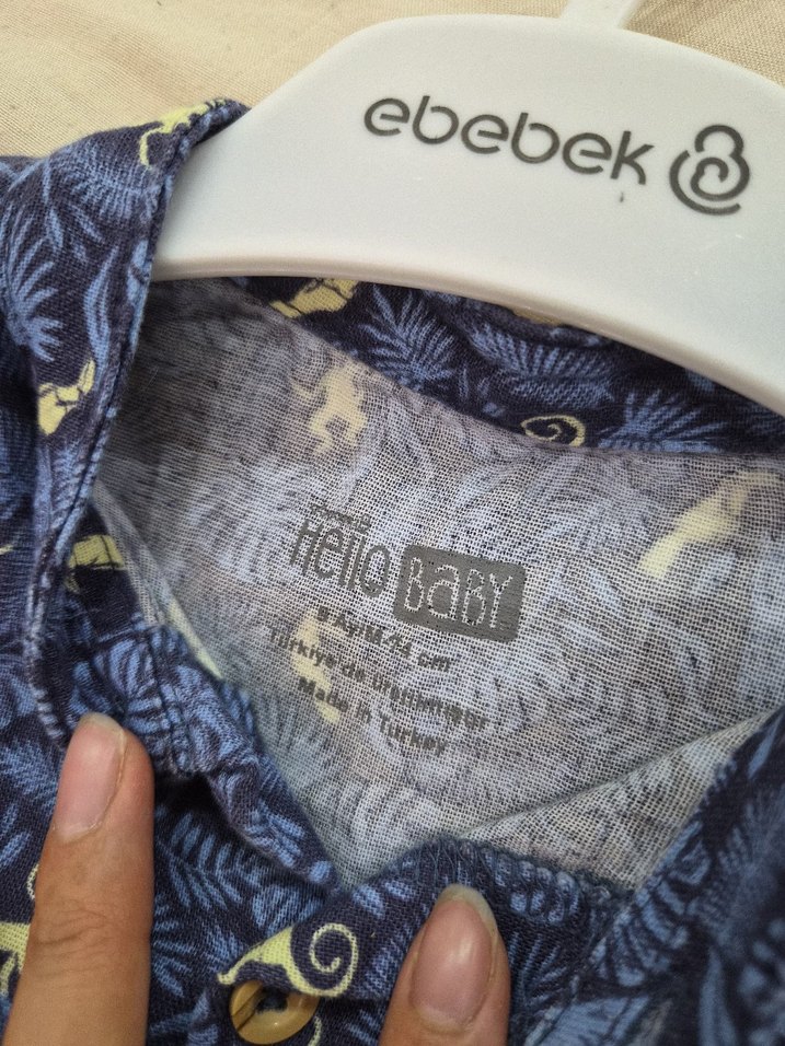 Mavi Kısa Kollu Bebek Tulum - Görsel 5