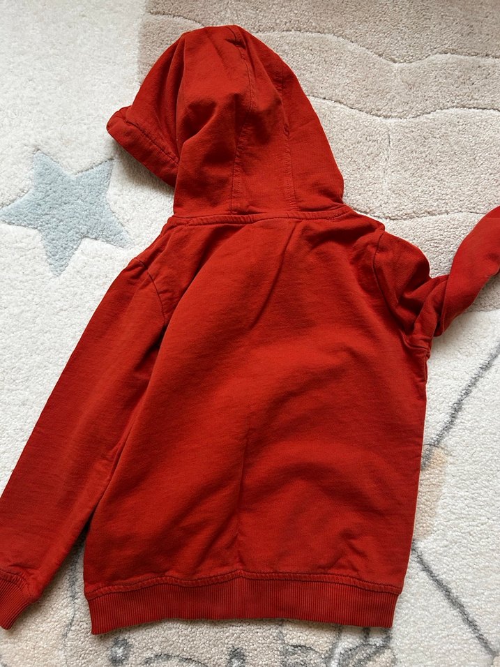 Kırmızı Kapüşonlu Erkek Sweatshirt polo orjinal - Görsel 3