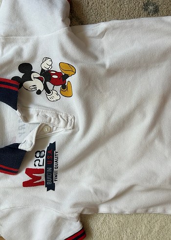 Beyaz Baskılı Mickey Mouse Bebek Body - Görsel 2