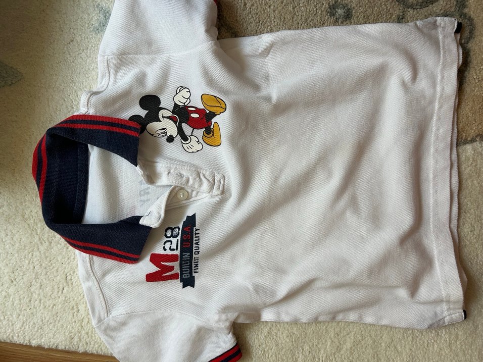 Beyaz Baskılı Mickey Mouse Bebek Body - Görsel 2