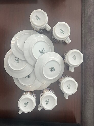 Beden çeşitli Renk Güral Porselen 12 parça Nescafe Takımı.