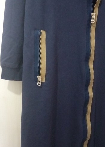 Lacivert Kadın Fermuarlı Uzun giy-çık - Görsel 3