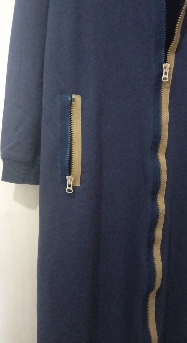 Lacivert Kadın Fermuarlı Uzun giy-çık - Görsel 3
