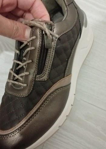 Bağcıklı Kahverengi kadın casual ayakkabı - Görsel 5