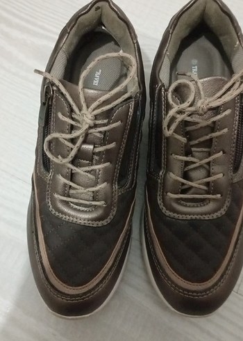 Bağcıklı Kahverengi kadın casual ayakkabı - Görsel 2