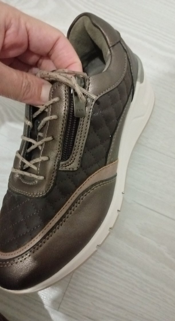 Bağcıklı Kahverengi kadın casual ayakkabı - Görsel 5