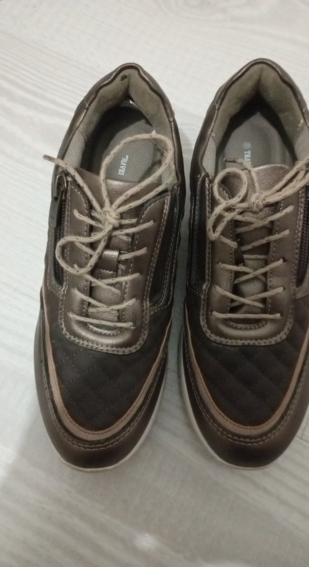 Bağcıklı Kahverengi kadın casual ayakkabı - Görsel 2