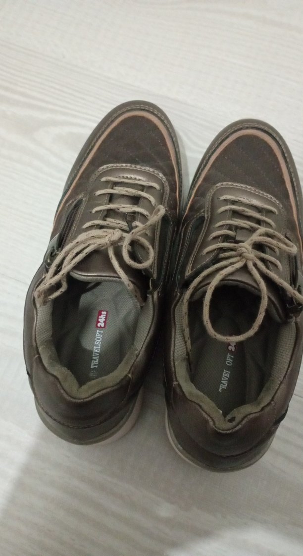 Bağcıklı Kahverengi kadın casual ayakkabı - Görsel 3