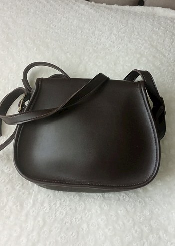 Kahverengi Deri Tokalı Kadın Çapraz Çanta - Görsel 2