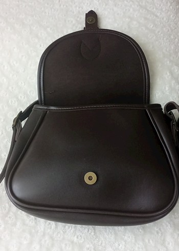 Kahverengi Deri Tokalı Kadın Çapraz Çanta - Görsel 3