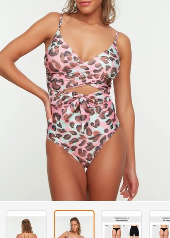 Trendyol & Milla Pembe Leopar Desenli Kemerli Mini Mayo
