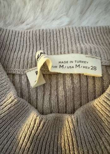 Gri bej Örgü Boğazlı Kadın Kazak - Görsel 2