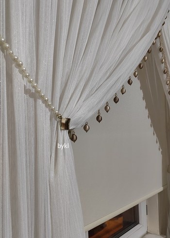 Boncuk Braçollü Kruvaze Perde - Görsel 2