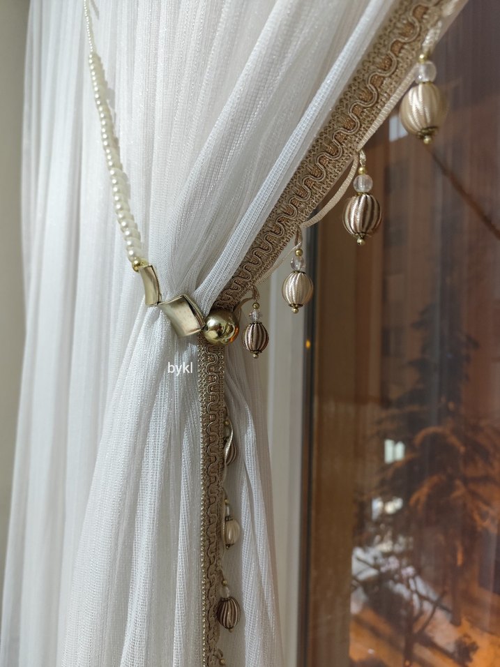 Boncuk Braçollü Kruvaze Perde - Görsel 3