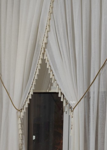 Krem Keten Kruvaze Perde III - Görsel 2