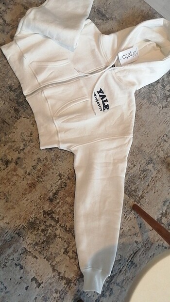 s Beden beyaz Renk Kapşonlu sweatshirt 