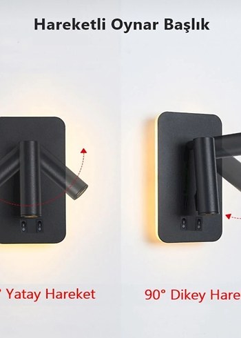 Bej Duvar Lambası ve Okuma Işığı - Görsel 2