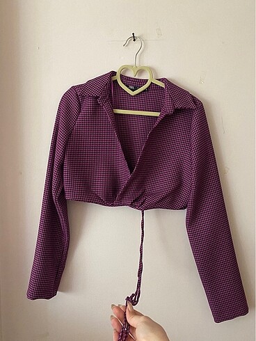 s Beden mor Renk Zara Crop