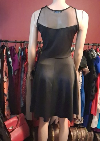 Siyah tül detaylı kiloş abiye elbise - Görsel 5