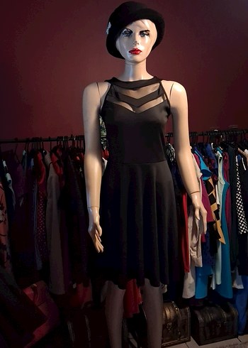 Siyah tül detaylı kiloş abiye elbise - Görsel 2