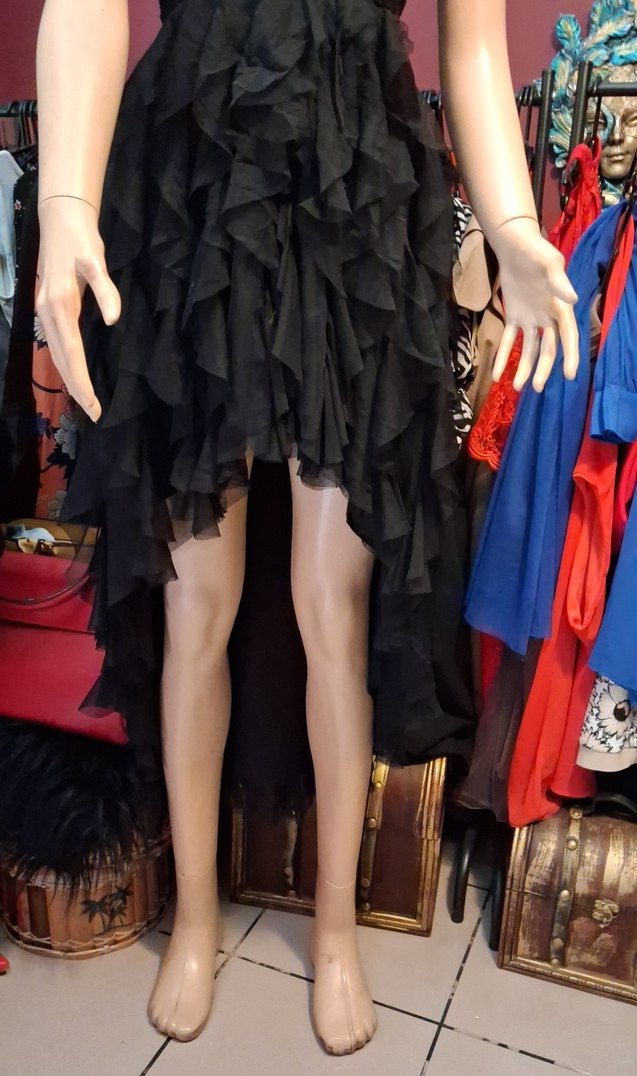 Siyah straplez abiye elbise - Görsel 5