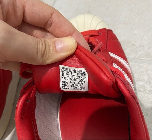 38,5 Beden Kırmızı adidas süperstep spor ayakkabı