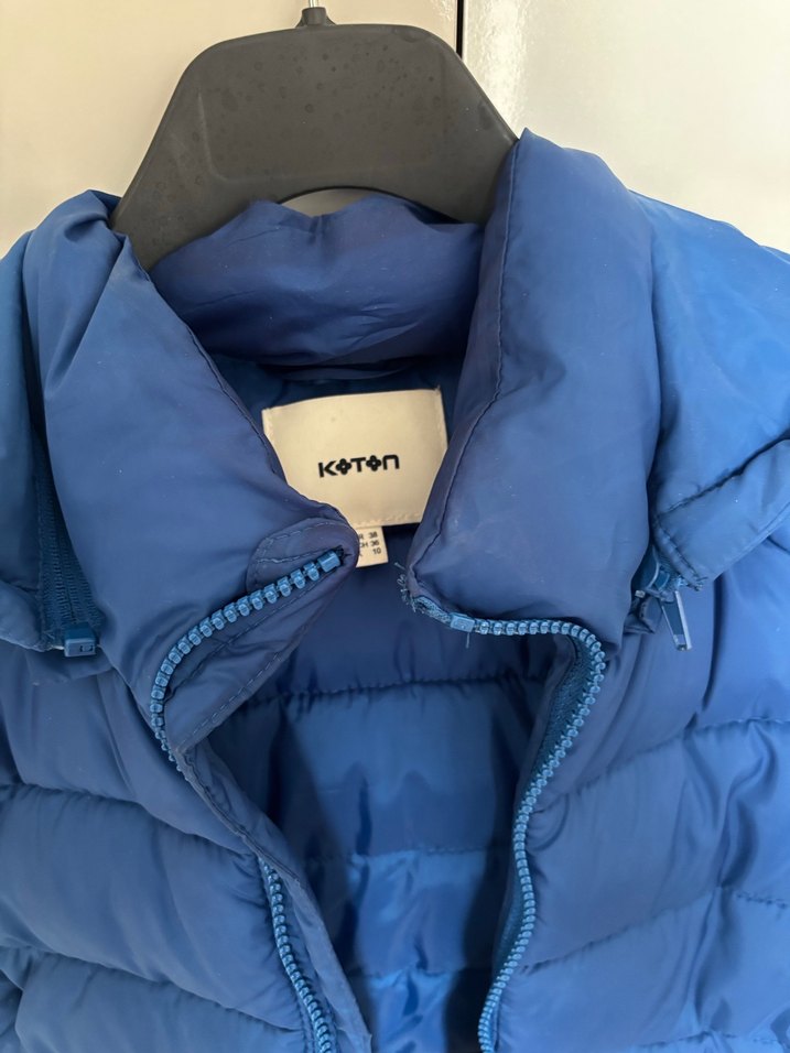 Kadın Mavi Kapüşonlu Fermuarlı Yelek - Görsel 2