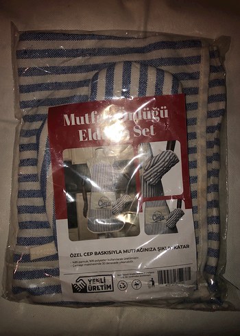 Çizgili Çok Renkli Mutfak Eldiveni Seti - Görsel 2