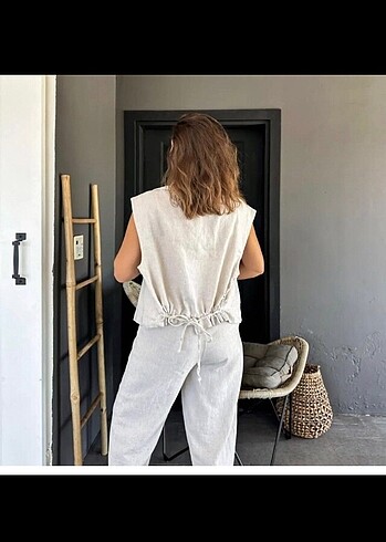 Diğer Keten pantolon yelek takımı