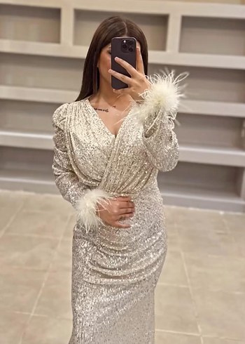 Bohem Etnik Desenli Uzun Mavi Elbise - Görsel 2