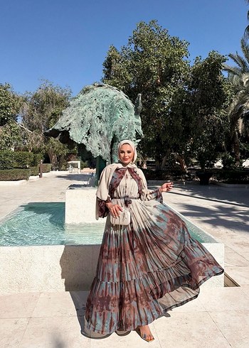 Bohem Batik Desenli Uzun Kadın Elbise - Görsel 2