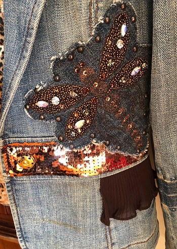 Gızıa marka 36 beden kadın vintage kot ceket - Görsel 6