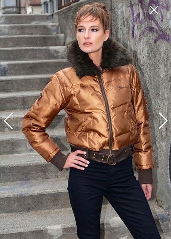 Vintage çift taraflı kuş tüyü Kadın Kışlık Kürk Detaylı  M beden - Görsel 6