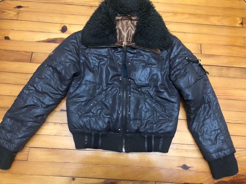 Vintage çift taraflı kuş tüyü Kadın Kışlık Kürk Detaylı  M beden - Görsel 2