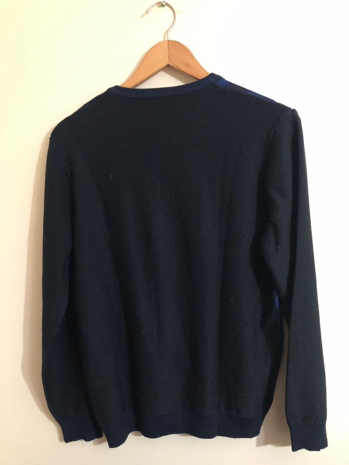 Beymen M beden erkek Kareli V Yaka yün Triko Kazak - Görsel 2